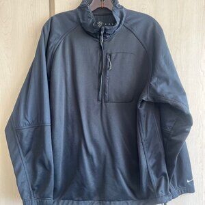 Mens Nike Golf Black Therma-Fit 1/4 Zip Fleece Mock Neck - Size‎ Medium
